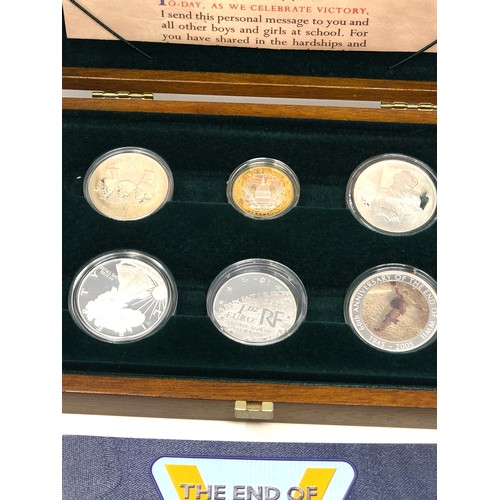 382 - The end of ww11 1945-2005 60th anniversary the allied forces silver proof collection