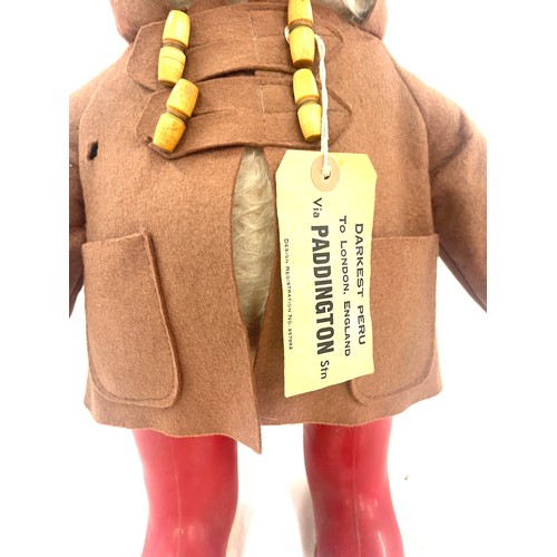 115 - Vintage Paddington bear, with Dunlop red wellies, overall height 18.5 inches