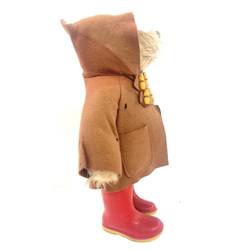 115 - Vintage Paddington bear, with Dunlop red wellies, overall height 18.5 inches