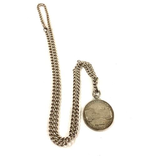 559 - Vintage silver hallmarked Commemorative medal and silver chain, 