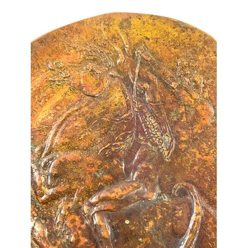 555 - Vintage Bronze carved plaque, with erotic figure on the back measures approx 4.5