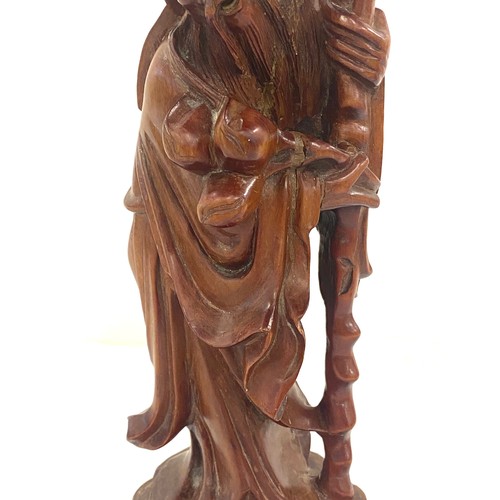 14 - Wooden carved lamp base