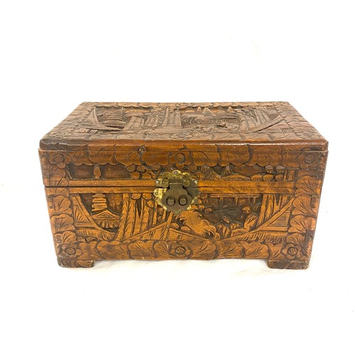 65 - Vintage carved wooden box