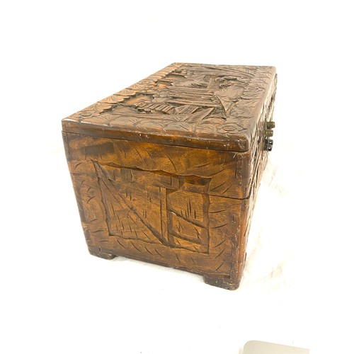 65 - Vintage carved wooden box