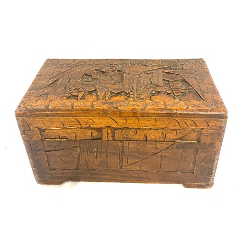 65 - Vintage carved wooden box