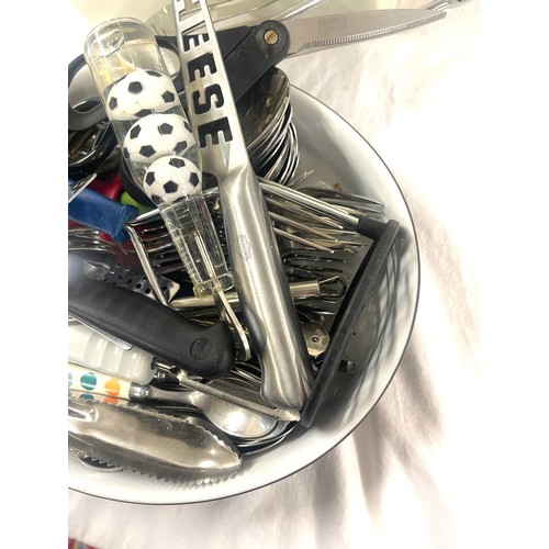 189 - Selection of condiment jars, kitchen utentils etc