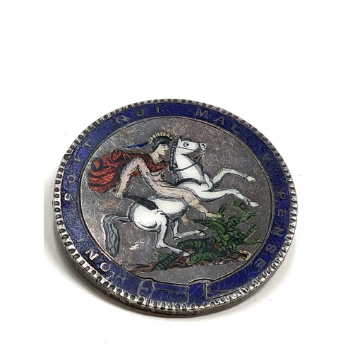 384 - Silver & enamel georgian crown broched