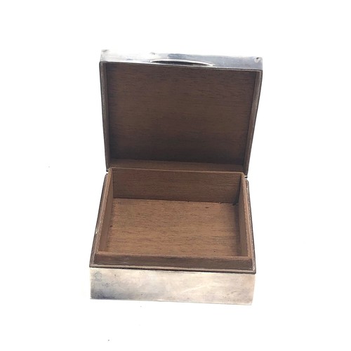 40 - Silver cigarette box Birmingham silver hallmarks measures approx 8.5cm sq