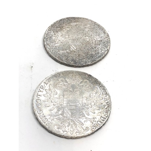 385 - 2 Silver Maria Theresa Thaler coins