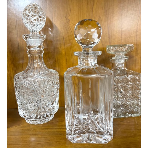 131 - 5 Vintage glass decanters with stoppers, all in good overall condition