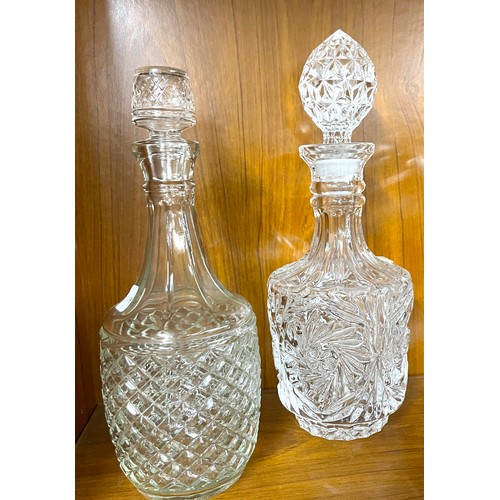 131 - 5 Vintage glass decanters with stoppers, all in good overall condition