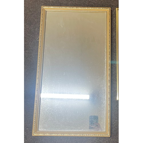 103 - 2 small mirrors, (1 gilt framed), approximate size of largest mirror is 25 inches by 13.5 inches