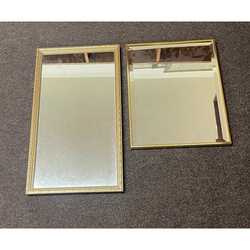 103 - 2 small mirrors, (1 gilt framed), approximate size of largest mirror is 25 inches by 13.5 inches