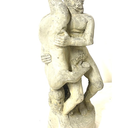 64 - Reconstituted stone figure, Greek wrestlers, approximate height: 13 inches