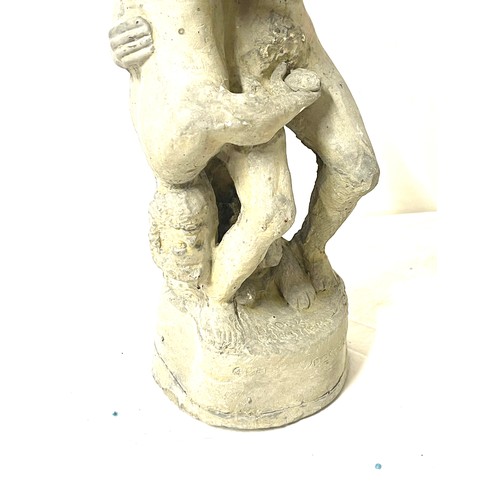 64 - Reconstituted stone figure, Greek wrestlers, approximate height: 13 inches