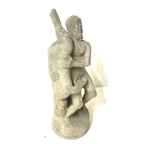 64 - Reconstituted stone figure, Greek wrestlers, approximate height: 13 inches