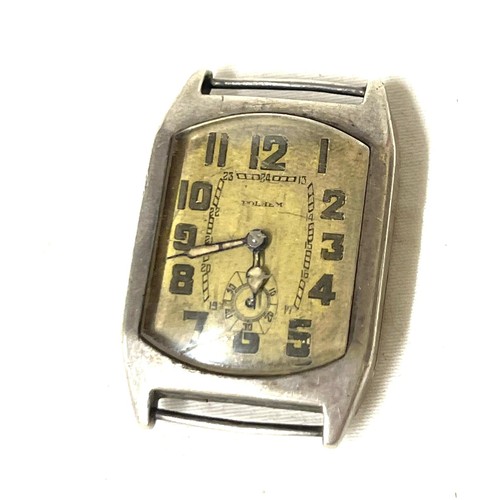 533 - Gentlemans art deco silver wristwatch by Polhem and 2 silver niello watches, non working