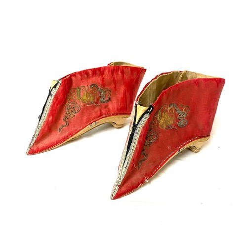 134 - 19th century antique Chinese silk shoes for bound feet