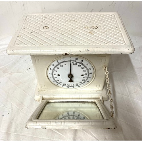 143 - Antique cast iron bathroom scales