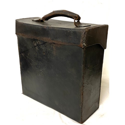 150 - Leather case containing old railway/ ordnance survey and cycling maps maps