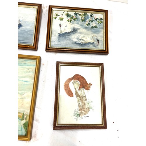 105 - 4 framed paintings / drawings (3 signed Betty Warner and M Yates)