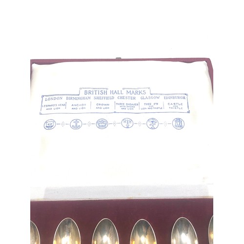 15 - Boxed set of 6 tea spoons with british hallmarks