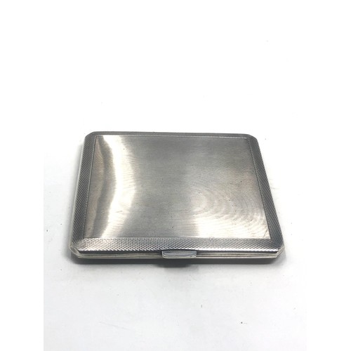 16 - Vintage engine turned cigarette case Birmingham silver hallmarks weight 101g