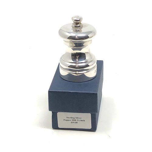 36 - Boxed sterling silver pepper mill