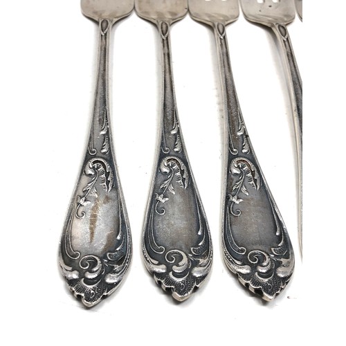 47 - Set of 6 antique latvian silver pastry forks weight 146g