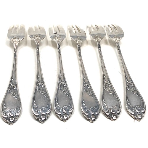 47 - Set of 6 antique latvian silver pastry forks weight 146g