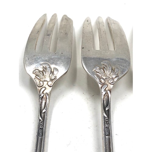 47 - Set of 6 antique latvian silver pastry forks weight 146g