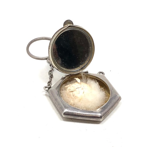 49 - Small Antique silver chatelaine compact birminham silver hallmarks