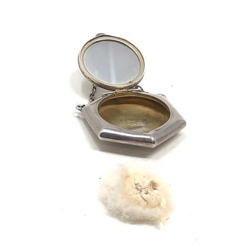 49 - Small Antique silver chatelaine compact birminham silver hallmarks
