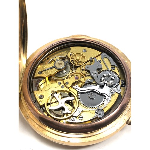 408 - An antique solid 18 carat gold Invicta quarter repeating pocket watch, inscribed to the inner case '... 