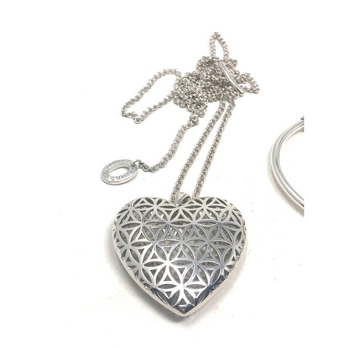 384 - Links of london silver heart necklace & bracelet