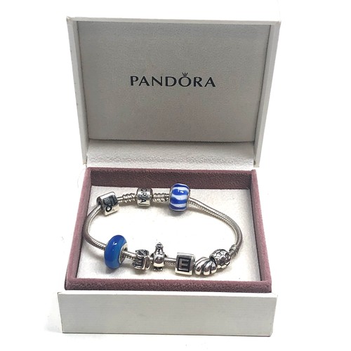 379 - silver pandora charm bracelet