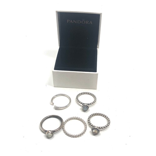 373 - 5 silver pandora rings