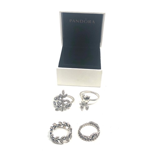 395 - 4 silver pandora rings