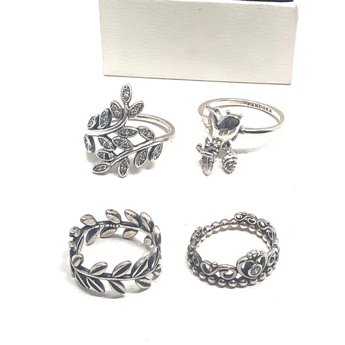 395 - 4 silver pandora rings