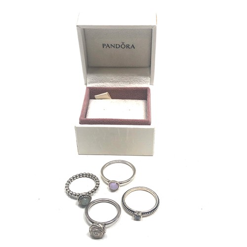 386 - 4 silver pandora rings