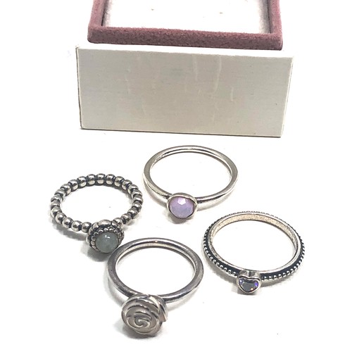 386 - 4 silver pandora rings