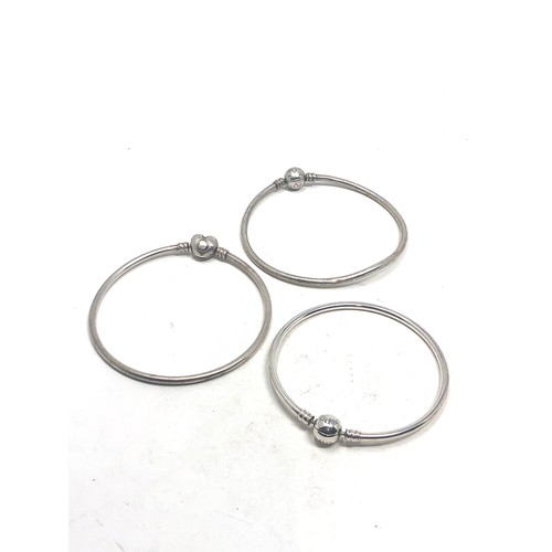 382 - 3 silver pandora bangles