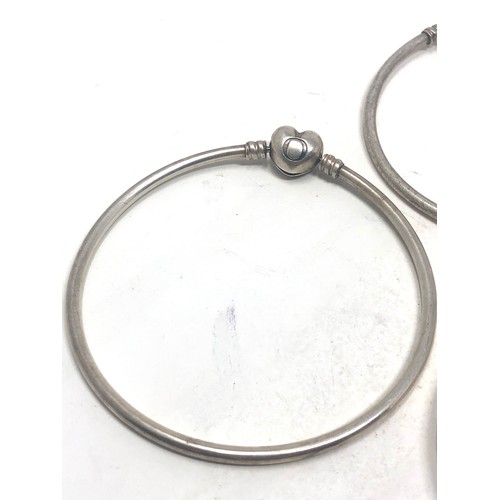 382 - 3 silver pandora bangles