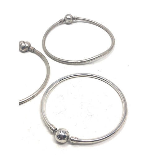 382 - 3 silver pandora bangles