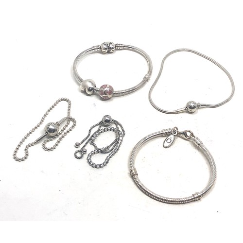 389 - 5 silver pandora bracelets