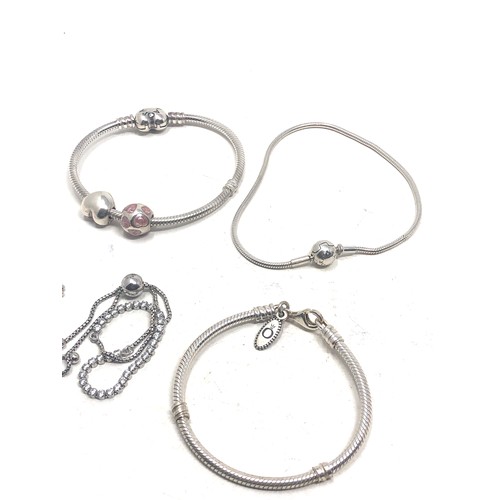 389 - 5 silver pandora bracelets