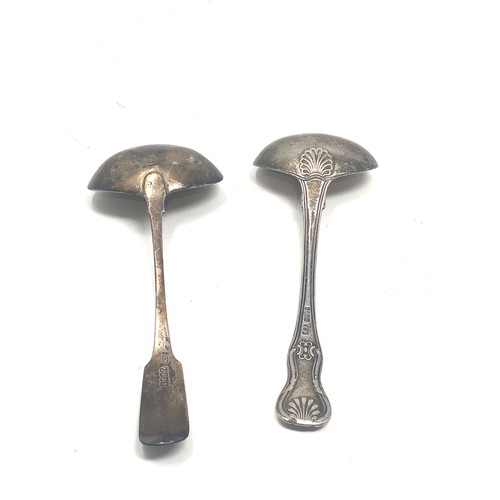 76 - 2 antique georgian irish silver ladle spoons weight 128g