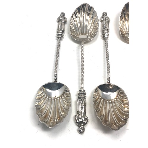 54 - 6 antique silver apostle spoons