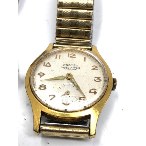 398 - 2 x Vintage  gents wristwatch pirofa / accurist working order but no warranty given