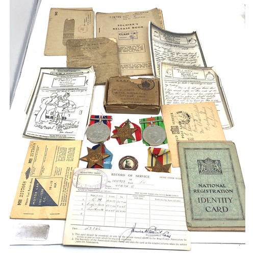 432 - ww2 boxed medal group & paper work to pte ernest heath